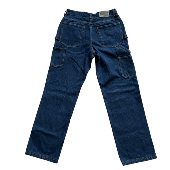 Duluth Jeans Blue Ballroom Carpenter Relaxed Loose Dark Wash Denim Mens 34x32 - Picture 3 of 7